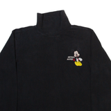 DISNEY Mickey Mouse Womens Sweatshirt Black Roll Neck XS