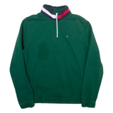 TOMMY HILFIGER Mens Sweatshirt Green 1/4 Zip M