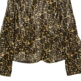 YESSICA Faux Fur Womens Blazer Jacket Brown 90s UK 10