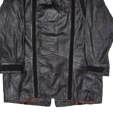 ERREDOS Womens Blazer Jacket Black Leather 90s Striped M
