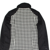 DESIGUAL Mandala Womens Overcoat Coat Black Knit Herringbone XL