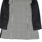 DESIGUAL Mandala Womens Overcoat Coat Black Knit Herringbone XL