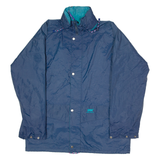 HELLY HANSEN Mens Rain Coat Blue 90s Hooded 2XL