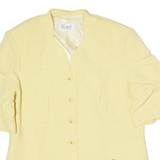 DELMOD INTERNATIONAL Womens Blazer Jacket Yellow Viscose 80s UK 14