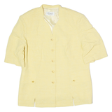 DELMOD INTERNATIONAL Womens Blazer Jacket Yellow Viscose 80s UK 14