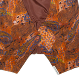 OXYGENE Womens Blazer Waistcoat Orange Viscose 90s Paisley M
