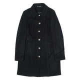 LIU JO Womens Overcoat Coat Black Flannel Wool S