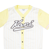 KARL KANI Womens Jersey White USA Button Neck S