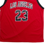 Los Angeles #23 Basketball Mens Jersey Red Sleeveless Crew Neck M