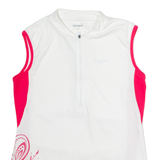 BENGER Cycling Womens Jersey White Sleeveless 1/2 Zip UK 12