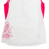 BENGER Cycling Womens Jersey White Sleeveless 1/2 Zip UK 12