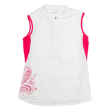 BENGER Cycling Womens Jersey White Sleeveless 1/2 Zip UK 12