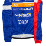 DAREVIE Full Zip Cycling Mens Jersey Blue Long Sleeve High Neck M