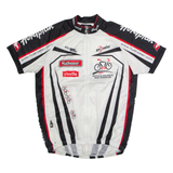 MAX HUERZELER Full Zip Cycling Mens Jersey White High Neck L