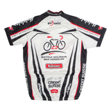 MAX HUERZELER Full Zip Cycling Mens Jersey White High Neck L