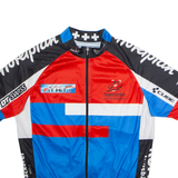 MAX HUERZELER Full Zip Cycling Mens Jersey Blue High Neck M
