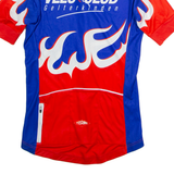 TZAMO Full Zip Cycling Mens Jersey Blue High Neck S