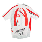 SCOTT Full Zip Cycling Mens Jersey White S