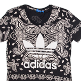 ADIDAS Womens T-Shirt Black UK 8