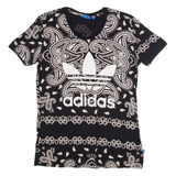 ADIDAS Womens T-Shirt Black UK 8