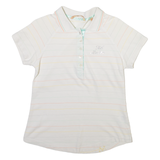 TED BAKER Womens Polo Shirt White Striped M