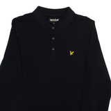 LYLE & SCOTT Mens Polo Shirt Black Long Sleeve M