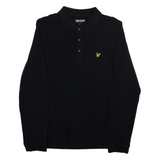 LYLE & SCOTT Mens Polo Shirt Black Long Sleeve M