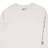 CARHARTT Loose Fit Womens T-Shirt Beige Long Sleeve L