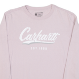 CARHARTT Loose Fit Womens T-Shirt Pink Long Sleeve M