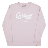 CARHARTT Loose Fit Womens T-Shirt Pink Long Sleeve M