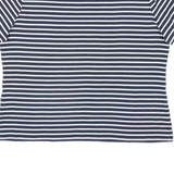 TOMMY HILFIGER Cropped Striped Womens T-Shirt Blue 2XL