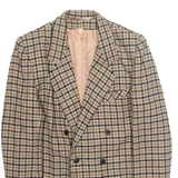 PIERRETTE B Womens Blazer Jacket Brown Plaid L