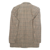PIERRETTE B Womens Blazer Jacket Brown Plaid L