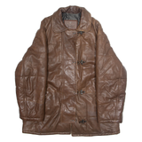 SCOUT Mens Jacket Brown Faux Leather L