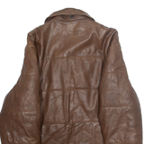 SCOUT Mens Jacket Brown Faux Leather L