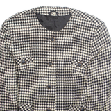 Womens Blazer Jacket White Wool Gingham M