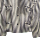 Womens Blazer Jacket White Wool Gingham M