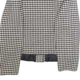 Womens Blazer Jacket White Wool Gingham M