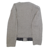 Womens Blazer Jacket White Wool Gingham M