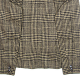 Womens Blazer Jacket Beige Wool Plaid M