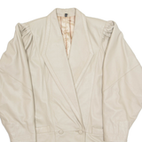 Womens Jacket Cream Faux Leather L