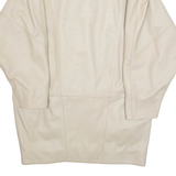 Womens Jacket Cream Faux Leather L