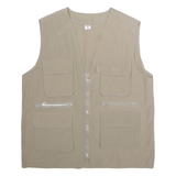 Mens Utility Vest Gilet Cream XL