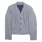 HORST MANDEL Womens Blazer Jacket White Gingham M