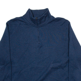 WRANGLER Mens Jumper Blue 1/4 Zip Tight Knit L