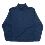 WRANGLER Mens Jumper Blue 1/4 Zip Tight Knit L