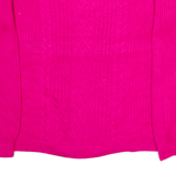 TOMMY HILFIGER Womens Jumper Pink Cable Knit M