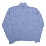 NAUTICA Mens Jumper Blue 1/4 Zip Cable Knit L
