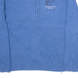 CALVIN KLEIN Womens Jumper Blue 1/4 Zip Tight Knit XL