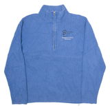 CALVIN KLEIN Womens Jumper Blue 1/4 Zip Tight Knit XL